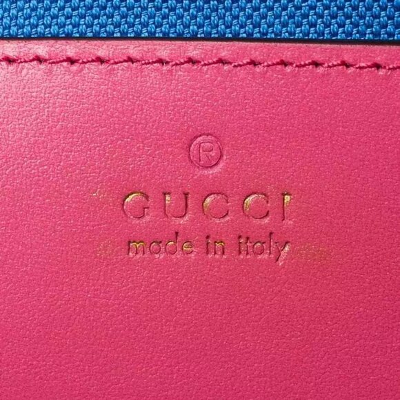 Gucci Pink/Blue GG Perforated Leather Shoulder Duffle Bag - Picture 11 of 12